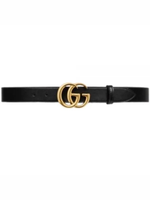 Men's GG Marmont Buckle Belt Black - GUCCI - BALAAN 2