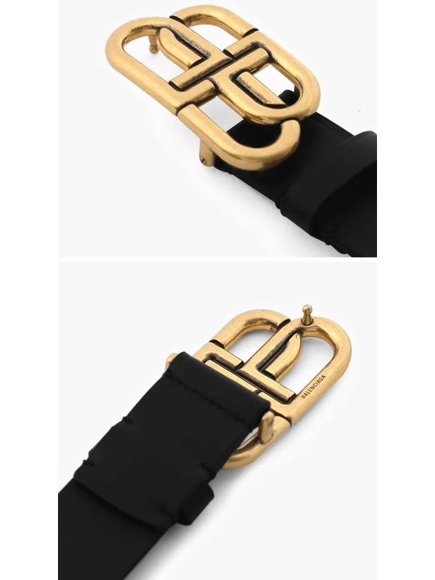 BB Logo Leather Belt Black - BALENCIAGA - BALAAN 4