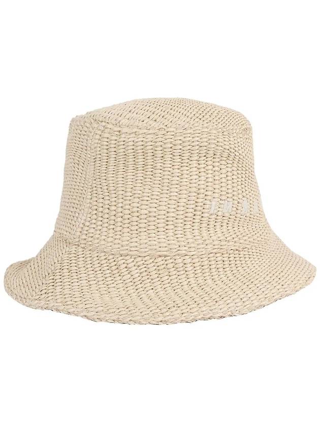 Embroidered Logo Cotton Bucket Hat Beige - MARNI - BALAAN 5