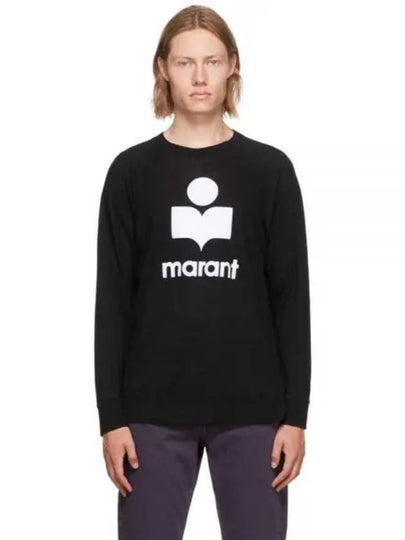 Kieffer Logo Print Linen Long Sleeve T-Shirt Black - ISABEL MARANT - BALAAN 2