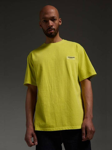 Pigment Label Artwork Short Sleeve T-Shirt Yellow Green - ICONOGRAPHY - BALAAN 1