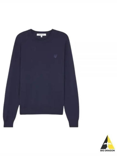 Bold Fox Head Wool Knit Top Ink Blue - MAISON KITSUNE - BALAAN 2