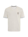 Applique Detail Rib Short Sleeve T-shirt White - BRUNELLO CUCINELLI - BALAAN 1