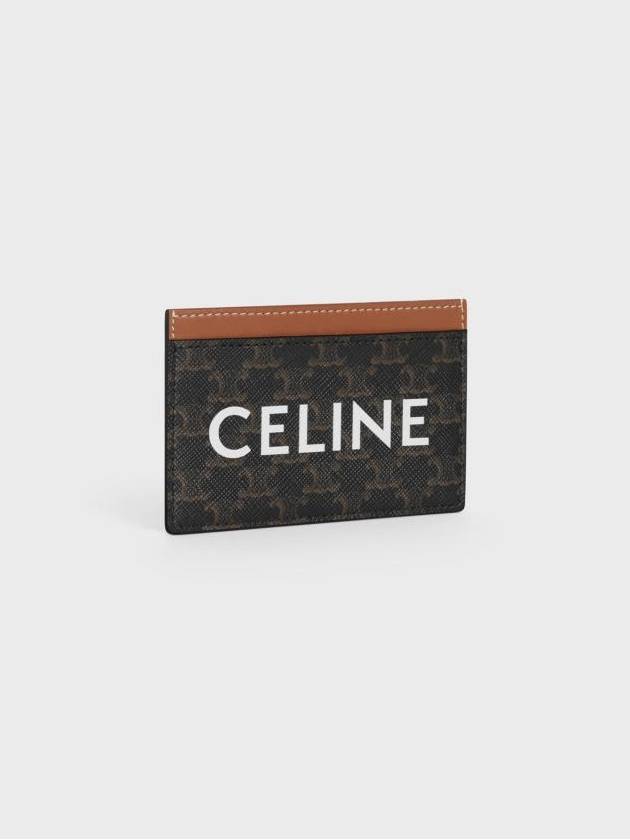 Triomphe Canvas Logo Card Wallet Tan - CELINE - BALAAN 3