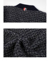 Mohair Tweed 4-Bar Classic V-neck Cardigan Navy - THOM BROWNE - BALAAN 9