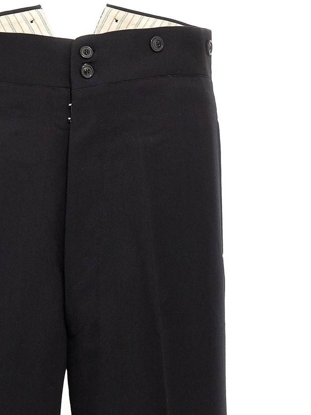 Barathea wool straight pants black - MAISON MARGIELA - BALAAN 4