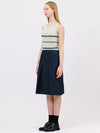 Low Belted A-Line Skirt Navy - JUN BY JUN K - BALAAN 4