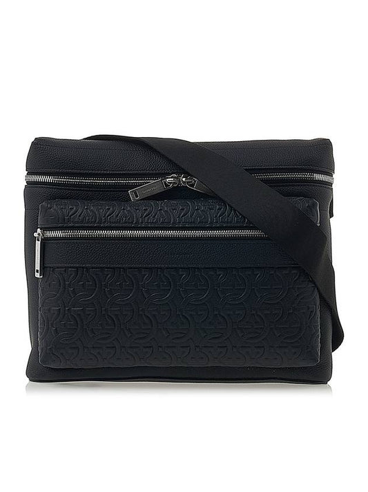 Gancini Pattern Leather Cross Bag Black - SALVATORE FERRAGAMO - BALAAN 1