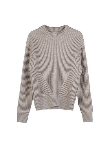 Wool Knit Top Beige - AMI - BALAAN 1