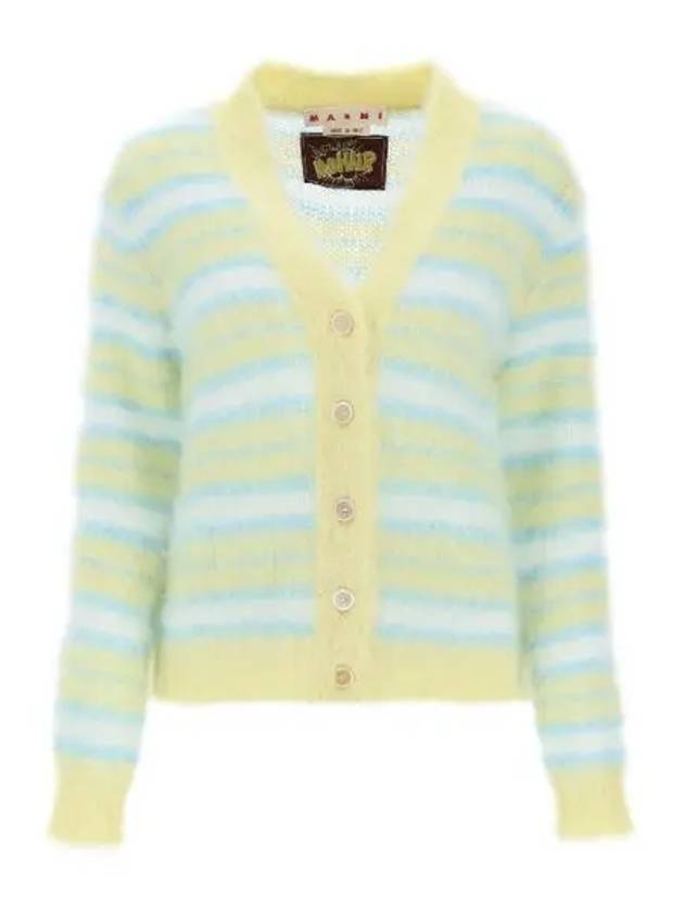 Stripe Brush Mohair Cardigan Yellow - MARNI - BALAAN 2