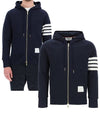 Engineered 4 Bar Diagonal Zip Up Hoodie Navy - THOM BROWNE - BALAAN 2