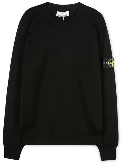 Logo Patch Knit Top Black - STONE ISLAND - BALAAN 2