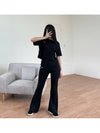 High Waist Rib Jersey Track Pants Black - NIKE - BALAAN 4