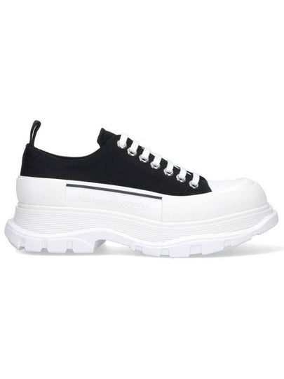 Tread Slick Platform Low Top Sneakers Black White - ALEXANDER MCQUEEN - BALAAN 2