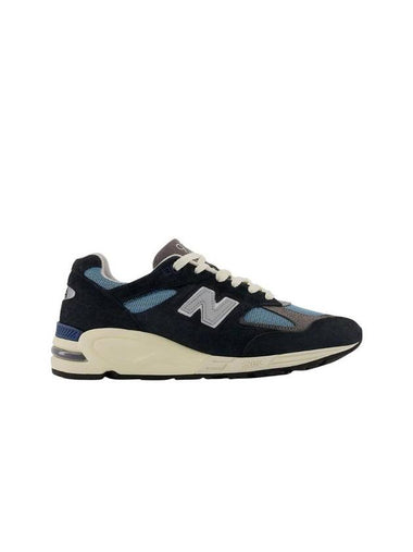 990v2 Castlerock Low-Top Sneakers Navy - NEW BALANCE - BALAAN 1