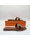 Oran Calfskin Slippers Gold Piqures Ecrues - HERMES - BALAAN 3