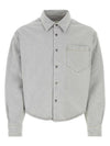 Embossed Logo Denim Long Sleeve Shirt Javel Grey - AMI - BALAAN 2