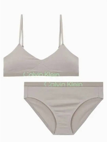 Underwear Women s Future Shift Cotton AF Hook Eye Bralette Set Gray - CALVIN KLEIN - BALAAN 1