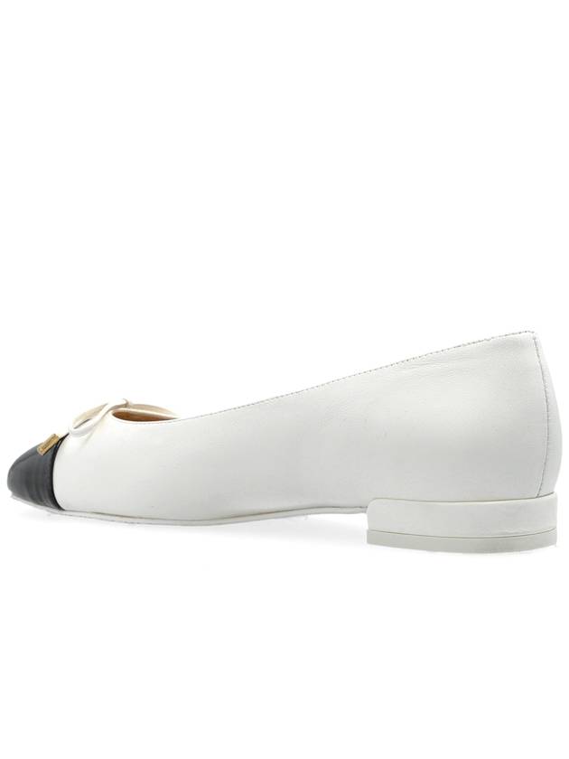 Stuart Weitzman Leather Shoes Sleek Bow, Women's, Cream - STUART WEITZMAN - BALAAN 5