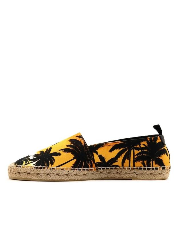 Palm Tree Print Fabric Espadrilles Yellow - SAINT LAURENT - BALAAN 1