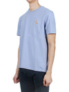 Chillax Fox Patch Regular Short Sleeve T-Shirt Blue - MAISON KITSUNE - BALAAN 4