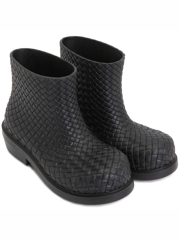 Fireman Intrecciato Leather Ankle Boots Black - BOTTEGA VENETA - BALAAN 4