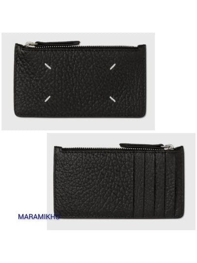 Stitched Zipper Long Card Wallet Black - MAISON MARGIELA - BALAAN 2