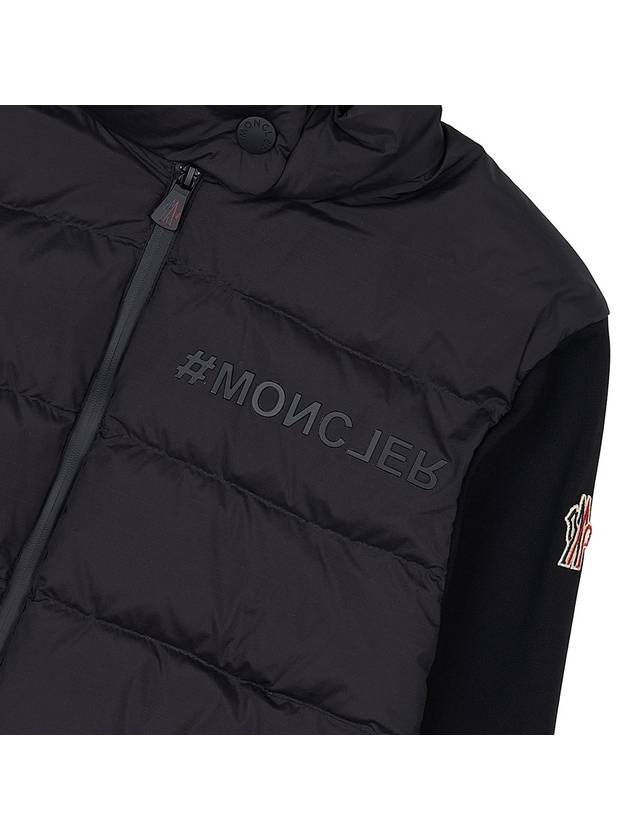 Grenoble Contrast Detail Logo Cardigan Black - MONCLER - BALAAN 9