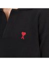 Small Heart Long Sleeve Polo Shirt Black - AMI - BALAAN 7