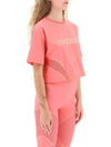 Logo Printed Cropped Short Sleeve T-Shirt Pink - FENDI - BALAAN 2
