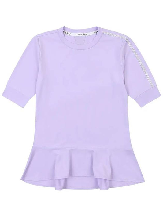 Golf Wear One Point Frill T-Shirt PURPLE - WHITEBALL - BALAAN 2