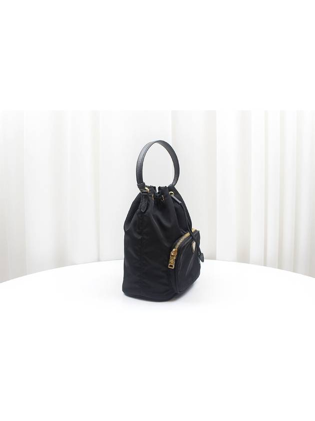 Pocono Duet Re Nylon Black Top Handle Bucket Bag 1BH038 - PRADA - BALAAN 3