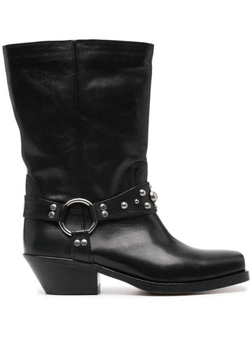 Antya Buckle Middle Boots Black - ISABEL MARANT - BALAAN 1