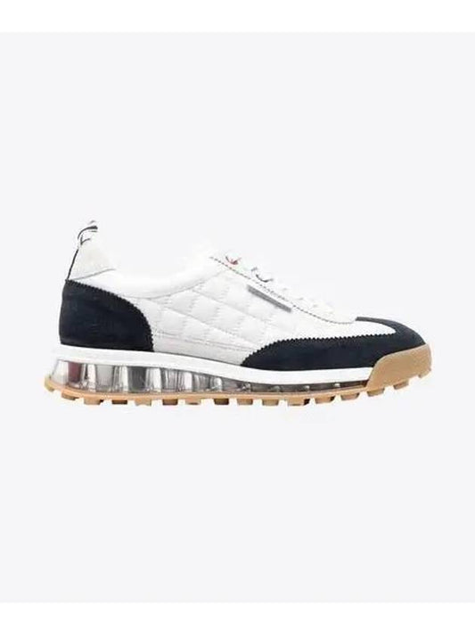 Tech Runner Quilted Low Top Sneakers White Navy - THOM BROWNE - BALAAN 2