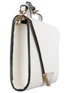 Triangle Logo Saffiano Chain Clutch Bag White - PRADA - BALAAN 5