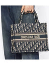 Oblique Embroidery Calf Skin Medium Book Tote Bag Blue - DIOR - BALAAN 10