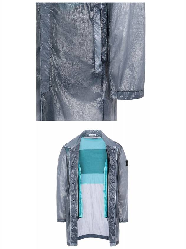 Lucido Packable Trench Coat Blue Grey - STONE ISLAND - BALAAN 7