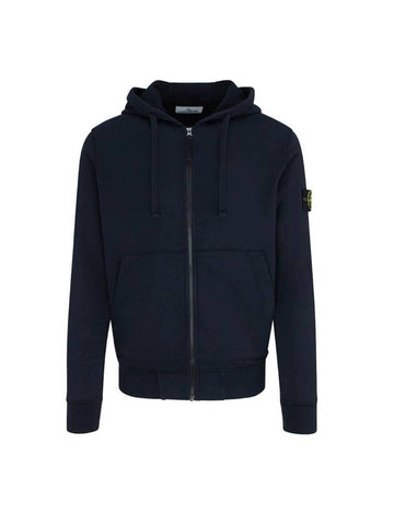 Wappen Patch Pocket Zip Up Hoodie Navy - STONE ISLAND - BALAAN 1