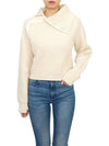 La Maille Vega Asymmetric Mock Neck Wool Knit Top Light Beige - JACQUEMUS - BALAAN 9