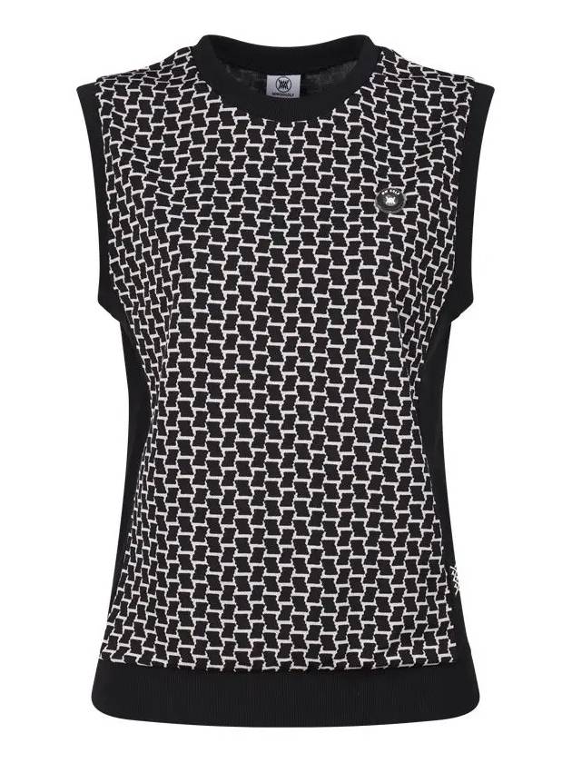 Women s Round Neck Pattern Vest MW4A536W - LUX GOLF - BALAAN 1