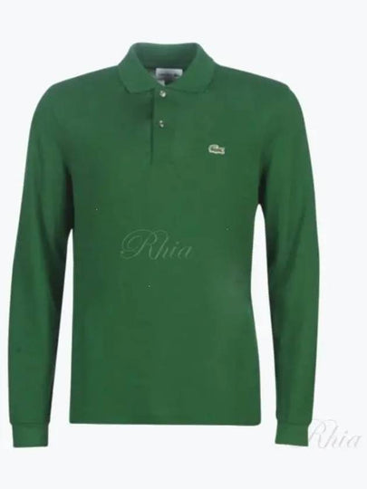 Classic Fit Long Sleeve Polo Shirt Green - LACOSTE - BALAAN 2