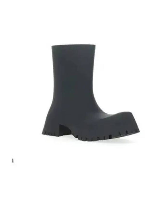 Women's Square Toe Rubber Trooper Middle Boots Black - BALENCIAGA - BALAAN 2