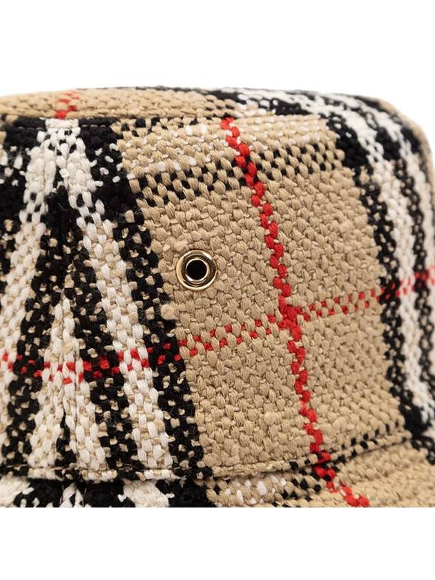 Check Boucle Bucket Hat Beige - BURBERRY - BALAAN 4