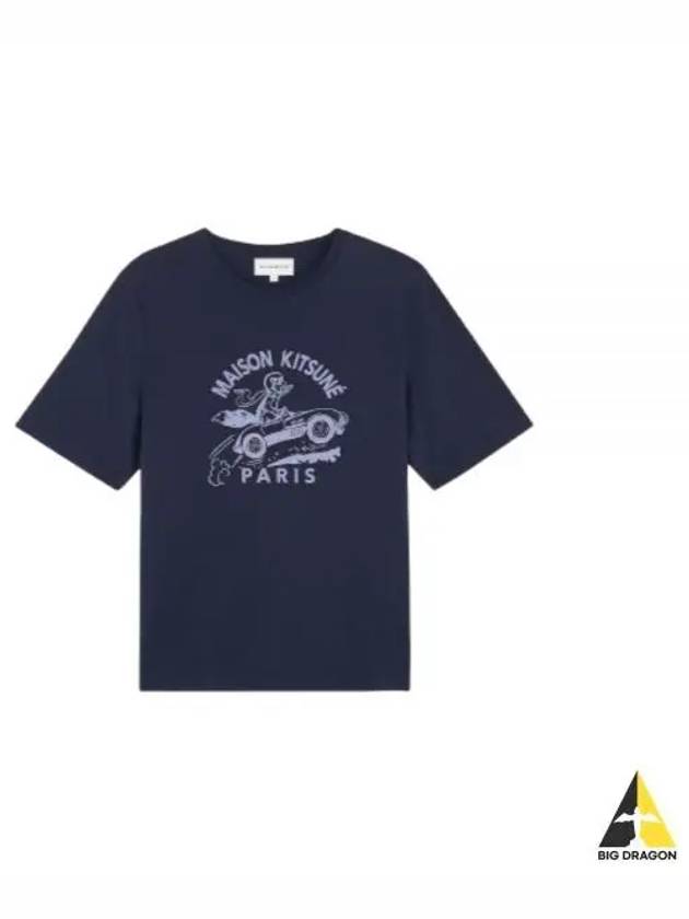 Racing Fox Comfort Short Sleeve T-Shirt Ink Blue - MAISON KITSUNE - BALAAN 2