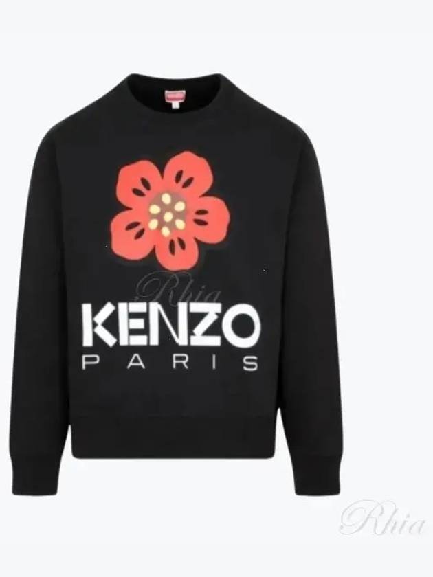 Men's Boke Flower Print Sweatshirt Black - KENZO - BALAAN 2