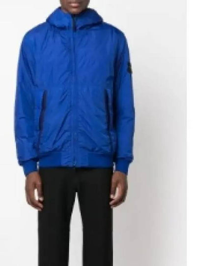 Men's Garment Dyed Crinkle Reps Recycled Nylon Primaloft TC Hooded Jacket Ultramarine Blue - STONE ISLAND - BALAAN 2