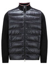 Logo patch knit down mix zip up black men s jacket 9B00001 M1509 999 TJ - MONCLER - BALAAN 1