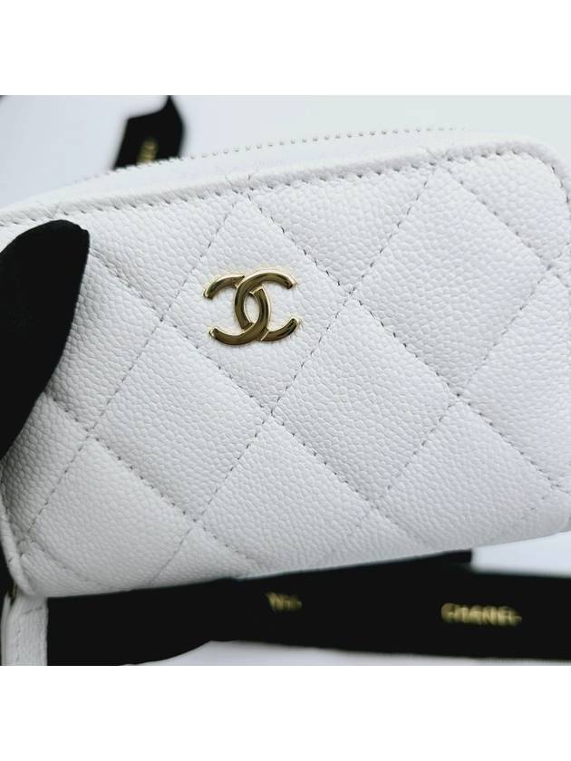 Classic card wallet zipper caviar white gold AP0216 - CHANEL - BALAAN 2