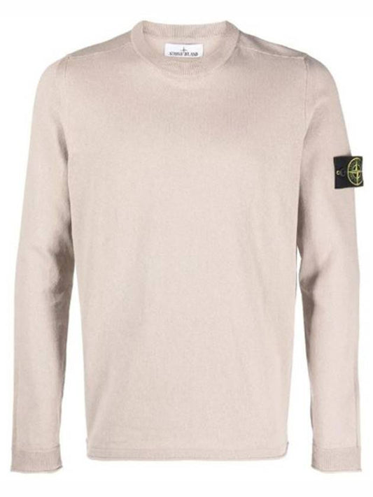 Wappen Patch Crew Neck Cotton Knit Top Grey - STONE ISLAND - BALAAN 2