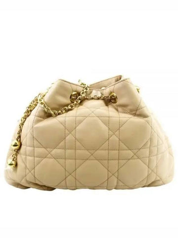 Supple Macrocannage Lambskin Medium Ammi Shoulder Bag Beige - DIOR - BALAAN 1